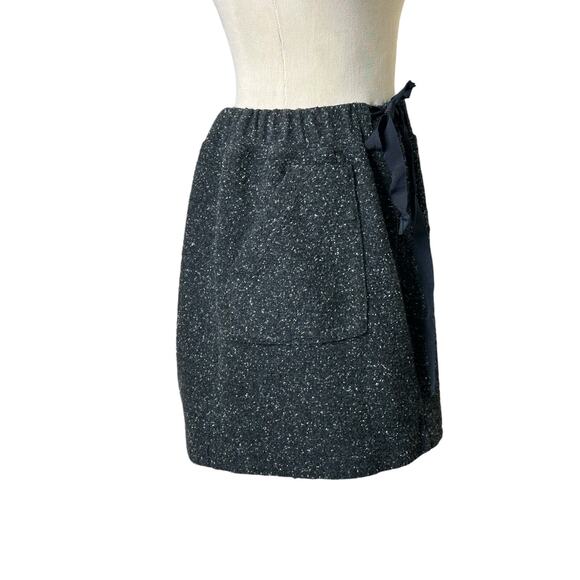 Loft gray pull on front waist tie mini skirt size LP - Picture 7 of 13